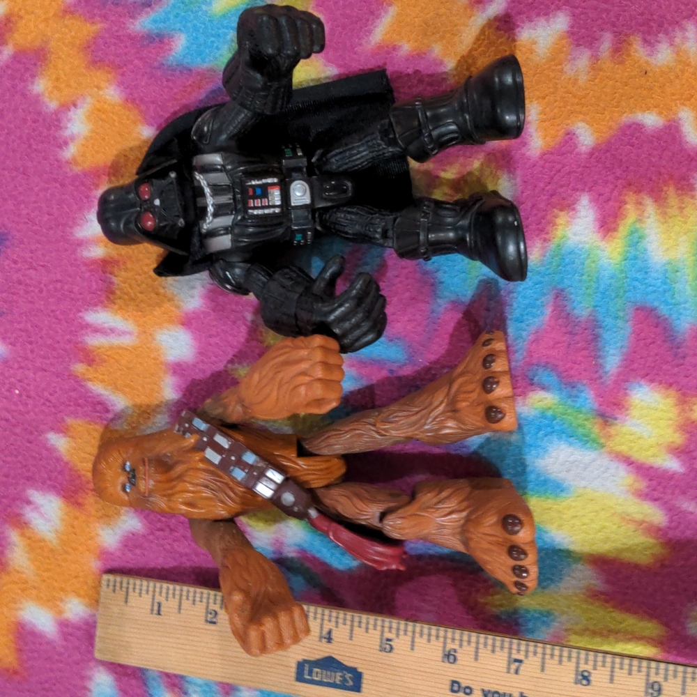 Star Wars Hasbro Action Figures -Lot of 2- Darth Vader Chewbacca